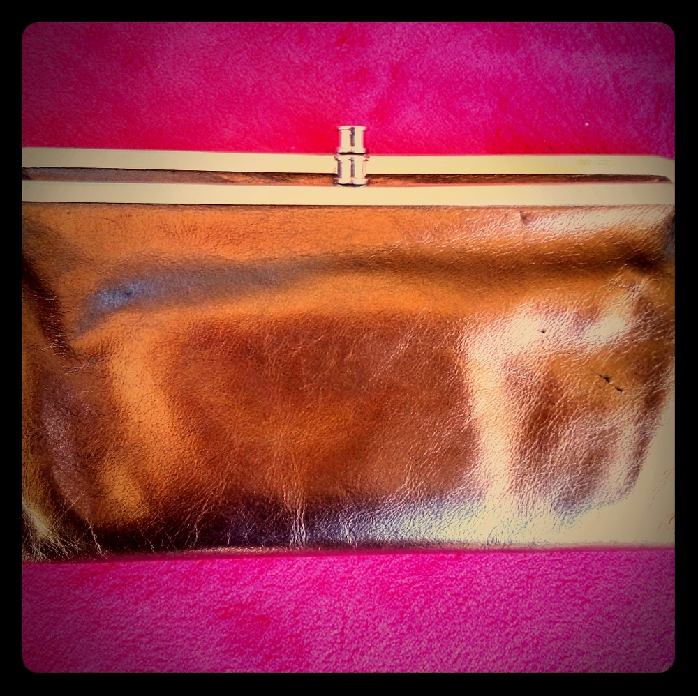HOBO Wallet Lauren Double Frame Clutch in Copper